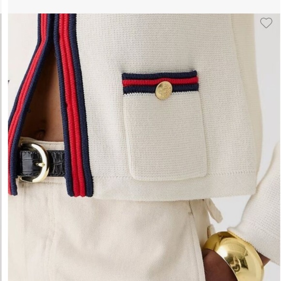 NEW J Crew Emilie sweater jacket with contrast - Picture 3 of 4